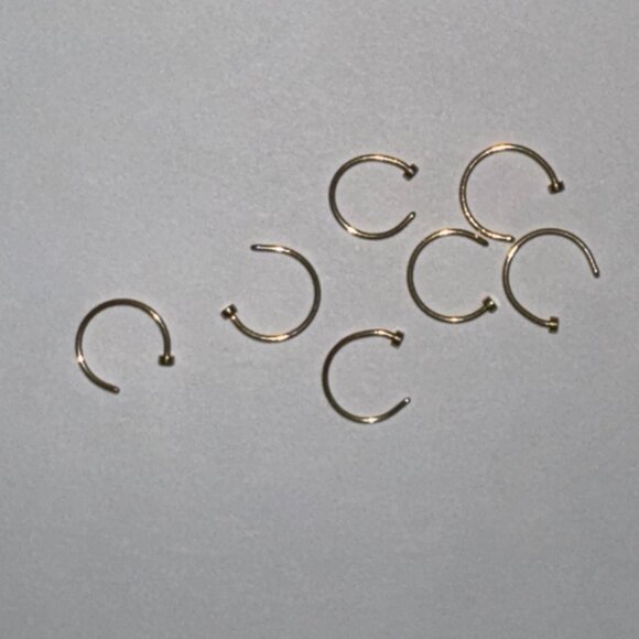 Gold 5/16 20 Gauge Titanium Plated Hoop Nose Rings - Picture 4 of 8